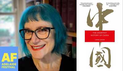 poster from The Shortest History of China With Linda Jaivin. Chaired by Jacqueline Lo